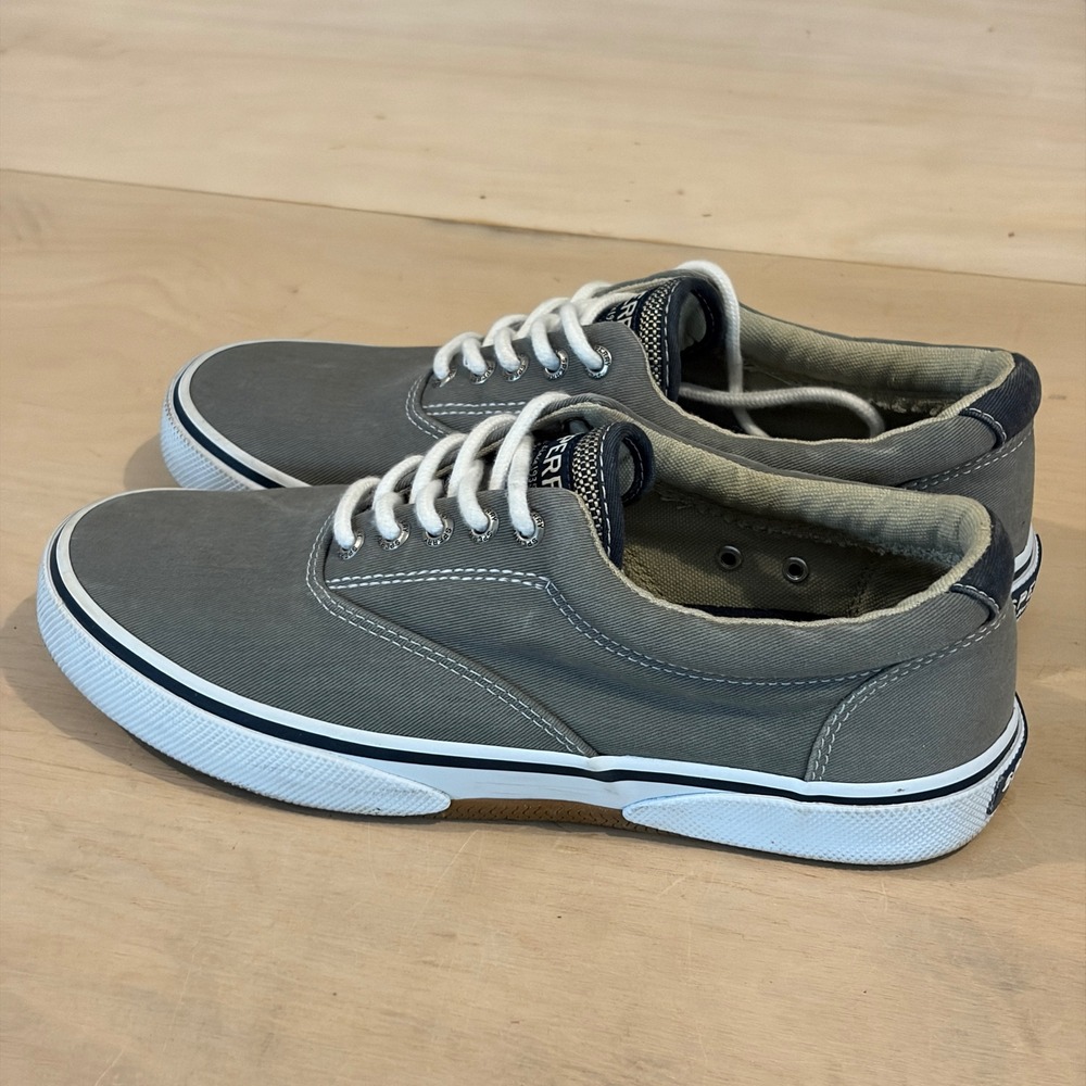 Sperry Striper II CVO Sneakers Men 7.5 Gray Canvas Lace Up Casual Boat Shoes - Picture 3 of 6